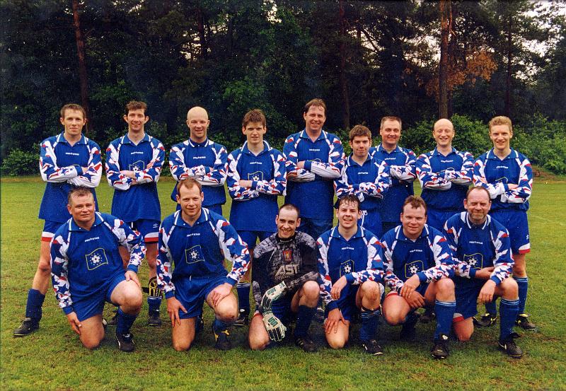 Belgium 4-7 June 1999.jpg -  Geraint Apps, Paul Nixon, Alan Wyllie, Jon Wright, Gary Nixon, Ian Behling, Des Cook, Bob Brooks, Nick WhitworthEd Bowen, Ed Apps, Graham Hutchisen, Dan Forster, Ian Wall, Gary Siddall 